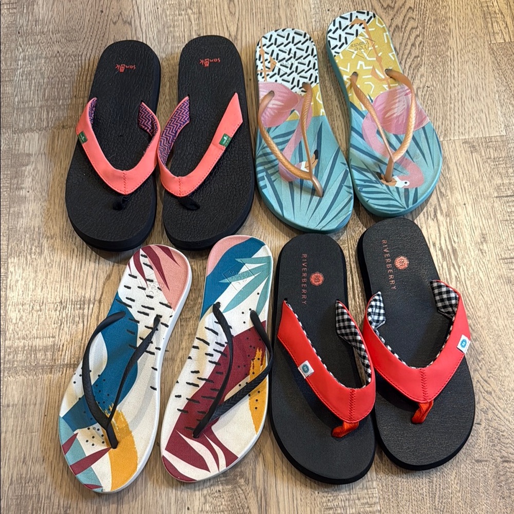 Vibrant Flip Flop Collection with Patterns